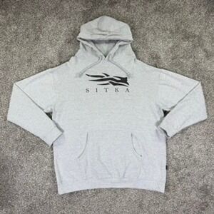 Sitka Gear Mens XXL Heather Gray Logo Graphic Pullover Hoodie Sweatshirt 2XL